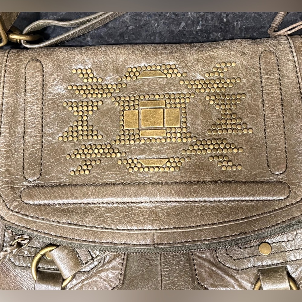 The Sak Olive Green Studded Leather Silverlake Crossbody Bag Shoulder Bag
